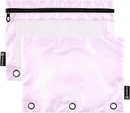 RPLIFE Pail Lilac Zippered Pocket Pouch Binder Clear Pouch, Pouches for Binders, Kindergarten Pencil