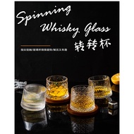 Spinning whisky glass with coaster 威士忌旋转酒杯