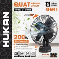 Bộ máy mài + quạt tích điện dùng pin HUKAN AG5700S/G1-QCT08 quạt pin chỉnh 90 độ lên xuống máy cắt 3
