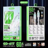 GERLAX 60W USB-C to Type-C Data Cable GD-61T Fast Charging Turbo Silicone 1M