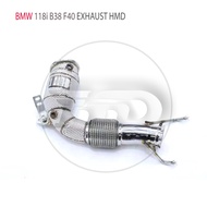 HMD Exhaust System High Flow Performance Downpipe for BMW 118i F40 B38 Engine 1.5T With Catalytic He