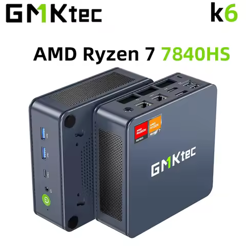 GMKtec K6 Mini PC AMD Ryzen 7 7840HS Radeon 780M 2× DDR5 5600MHz 2×M.2 PCIe 4.0 NVMe SSD Dual 2.5G L