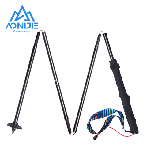 AONIJIE E4204 Lightweight Folding Trekking Poles Carbon Fiber Walking Stick Drawstring Fixed for Hik