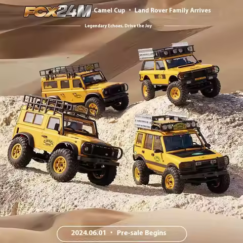 FMS FCX24M Camel Cup Simulation 1/24 Scale RC Car Replica Land Rover Defender 90/110 Initial Discove