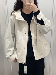 เสื้อโค้ทมีฮู้ดสำหรับครอบครัว UNIQLO ของแท้เสื้อโค้ทมีฮู้ดลำลองสีชมพูแจ็คเก็ตแฟชั่น2024ฤดูใบไม้ผลิ46