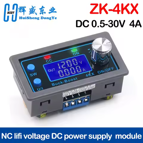 ZK-4KX DC DC Buck Boost Converter CC CV 0.5-30V 4A 5V 6V 12V 24V Power Module Adjustable Regulated l