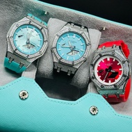Casioak GA-2100 With Crystal Bezel And Rubber Strap Bling Bling Oak