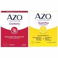Azo Cranberry / Yeast Plus Dual Relief, reduce UTI risk, Relief Yeast infection itching & burning, O