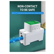 1 PCS Tuya Energy Meter Single Phase AC Din Rail Module White-Green Plastic Watt Meter Voltmeter Amm