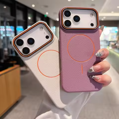 Luxury Soft Matte Leather Magnetic Phone Case For Magsafe iPhone 17 Air 16 PM 15 14 13 12 11 Pro Max