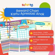 Bu Guru Ria - Reward Chart Poster & Appreciation Sticker for Children Full Color Sticker, Exclusive 