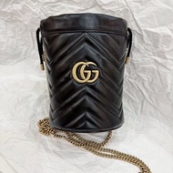 全新  Gucci GG Marmont Bucket bag Mini 鏈條包 水桶包