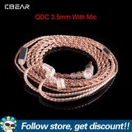 Kbear cáp tai nghe 4 lõi đồng nâng cấp Earbuds dây qdc/TFZ/2pin/MMCX Dây thay thế 3.5mm có thể tháo