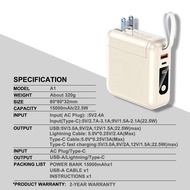 【รับประกัน 1ปี】Power Bank 15000mAh พาวเวอร์แบงค์ แบตสำรอง PD20W แบตสำรอง เพาเวอร์แบงค์ พาวเวอแบงค์แท