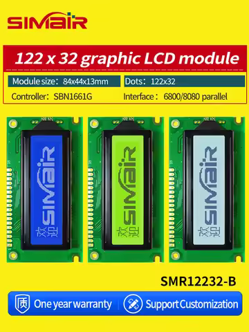 New 18PINs 84x44mm SBN1661G 18PIN 122*32 LCM 12232 LCD Display Screen Module 122x32 Graphic Dot Pane