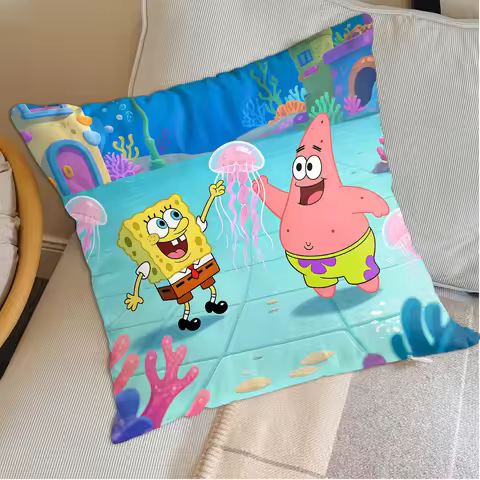 Ornamental Pillows Cover Kawaii S-Spongebobs Cushions More Decorative Pillowcase Decor 40x40 Pillow 