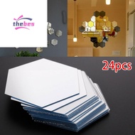 Revamp Your Bathroom Decor with 24pcs Hexagon Mirror Sticker Self adhesive Tiles