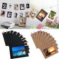 10Pcs Paper DIY Hanging Album Frame + Rope Clips
