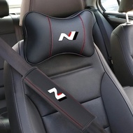 Leather Car Seat Head Neck Rest Cushion Headest Pillow for HYUNDAI N Line N I20 I30 Kona Tucson Sona