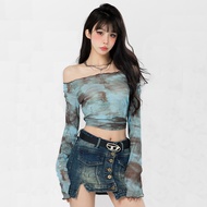 y2k y2k Women's Clothing Translucent Tops Hot Girls Gauze Sunscreen T-Shirt Women Summer Pure Desire