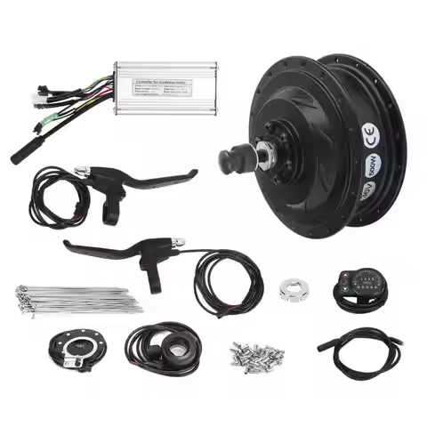 36V 500W Electric Bike Front Wheel Hub Motor Set with KT-900S Display Meter for 12G Wheel Electric B