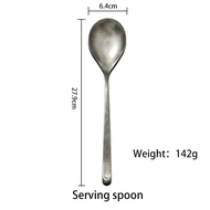 ✲ALSEEP✲ Vintage Made Old Snowflake Sand 304 Stainless Steel Steak  Fork Spoon Coffee Spoon Dessert 