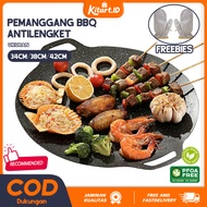 42CM Grill Pan Non-stick BBQ Grill Round Grill Stove Round Frying Pan Multifunction 30-42cm