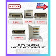 TC Surface PVC MCB DB BOX 6 Way - 45 Way Consumer Unit / Consumer Box