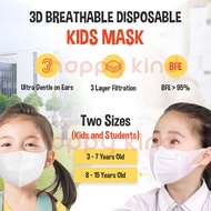 *Total 50pcs* Kid &amp; Student Mask by AUB, 3D Breathable Disposable Anti-Droplet Anti-Dust Anti-Pollen Child Mask