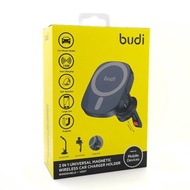 BUDI 2 in 1 Universal Magnetic Wireless Car Charger and Holder 2合1通用磁性無線車用充電器支架