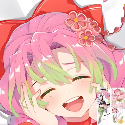 DIY Personalized Cosplay Anime Kanroji Mitsuri Dakimakura Pillowcase Cushion Pillow Cover Hugging Bo