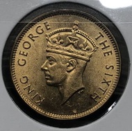 3a.13香港一毫 1950年【原裝靚品--原廠車輪轉光】【戰後初期 英皇喬治六世】 香港舊版錢幣・硬幣 $180 (3a.13)