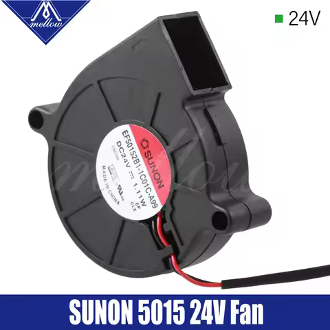 Mellow Exclusive Sunon 3D Printer Blower Fan 5015 24V 0.41A Double Bearing Fan Centrifugal DC Coolin