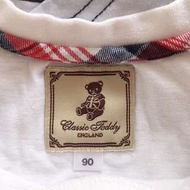 Classic Teddy 精典泰迪童裝 專櫃品牌 假兩件式上衣 開肩扣 吊帶設計 二手