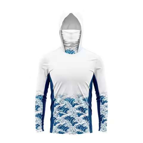 Fishing Apparel Men Hood Fishing Shirt Long Sleeve Fishing T Shirt UV Protection