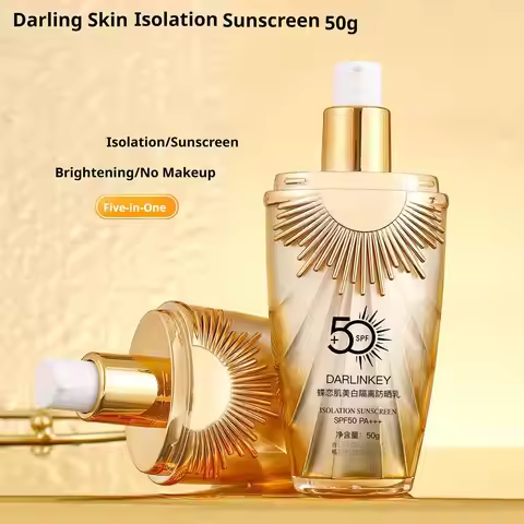 5-in-1 Sunscreen Isolation Lotion,SPF50+ Moisturizing Lightweight BB Cream,Whitening Refreshing Sunb