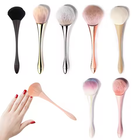 7 Style Nail Cleaning Dust Brush For Manicure Beauty Long Handle Brush Blush Powder Gel Nail Accesso