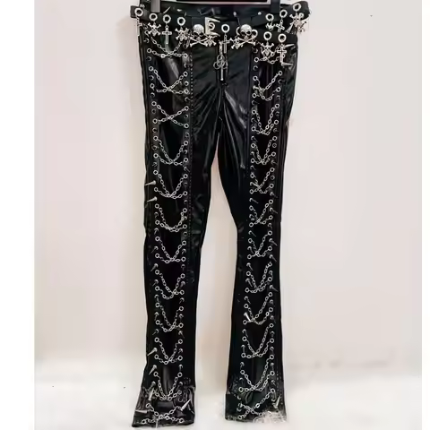 harajuku vintage trousers Skull trousers gothic clothes y2k clothes y2k fashion Gothic trousers y2k 