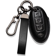 Nissan Key Fob Cover Leather Lanyard Keychain Holder Car Key Case Protector 370z Frontier Juke Kicks