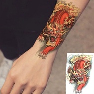fake tattoo halloween sticker Lucky Fire Kirin Arm Tattoo Sticker Waterproof Men's Flower Arm Long-L