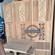 Sekatan/Sekat Ruangan Jati Sketsel/Partisi Kayu Jati MENTAH murah
