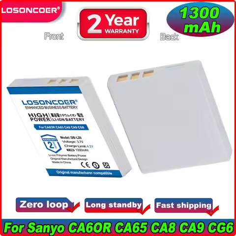 1300mAh DB-L20 L20A L20AU Battery For Sanyo Xacti Digital Cameras Camcorders VPC CA65 CA6OR CA8 CA9