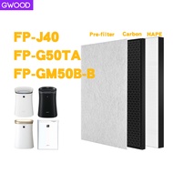 GWOOD Replacement SHARP Air Purifier FP-J40 FP-JM40 FP-G50 FP-GM50 FZ-F50HFE HEPA air filter Carbon filter