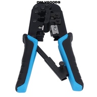 ONLYGOODS Modular Crimping Tool, Built-in Wire Cutter and Stripper All-in-One RJ45 Crimp Tool, 6 in 