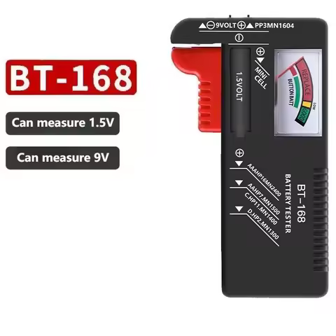 BT-168 AA/AAA/C/D/9V/1.5V batteries Universal Button Cell Battery Colour Coded Meter Indicate Volt T