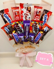 Bouquet Coklat Kinder Bueno Hadiah Istimewa Hadiah Buatan Tangan Chocolate Bouquet Kinder Bueno Spec