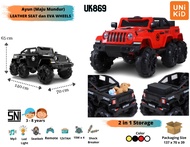 Mainan Anak Mobil Aki Unikid UK 869 Jok Kulit