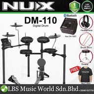 NUX DM-110 5 Piece Digital Electronic Drum Set with DA-30BT Monitor Speaker and Kick Pedal (DM110 DA