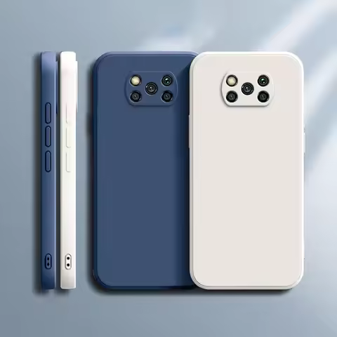 Original Case for Xiaomi POCO X3 Pro NFC X4 GT Camera Protect Square Liquid Silicone X3Pro X4GT 5G S