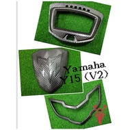 Accessories Cover Set 3 in 1 Meter Cover Head Lamp Cover Visor Carbon Yahama Y15 Y15zr V2 Exciter 150 V2